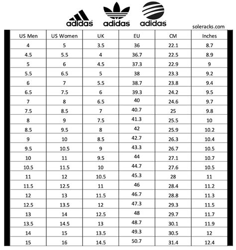 adidas shoe size chart uk.